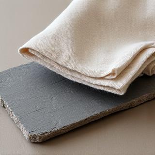 Close up of natural linen and stone textures