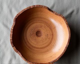 Hand-carved reclaimed teak serving bowl